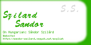 szilard sandor business card